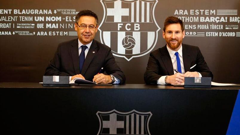 El Barcelona FC hizo oficial la extensión del contrato del argentino Lionel Messi.