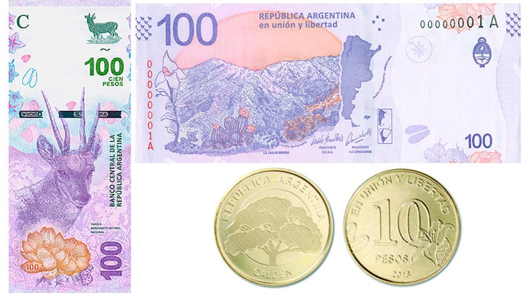 El billete con la taruca y una moneda de un valor inédito. / Foto: Banco Central