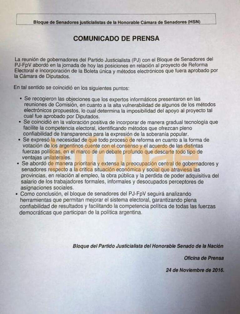 El bloque kirchnerista frenó la Reforma Política