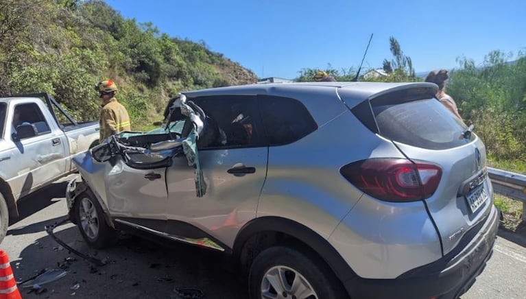 El brazo impactó de lleno en la puerta del conductor y reventó el parabrisas.