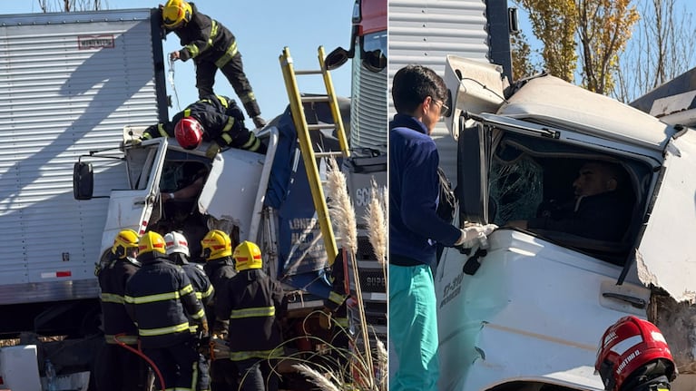 El camión con acoplado se incrustó en el semirremolque a la altura de Oncativo.