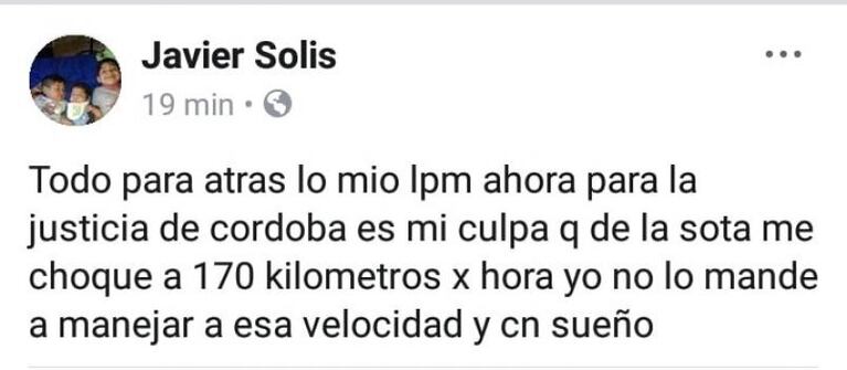 El camión con el que chocó De la Sota iba por debajo de la velocidad permitida