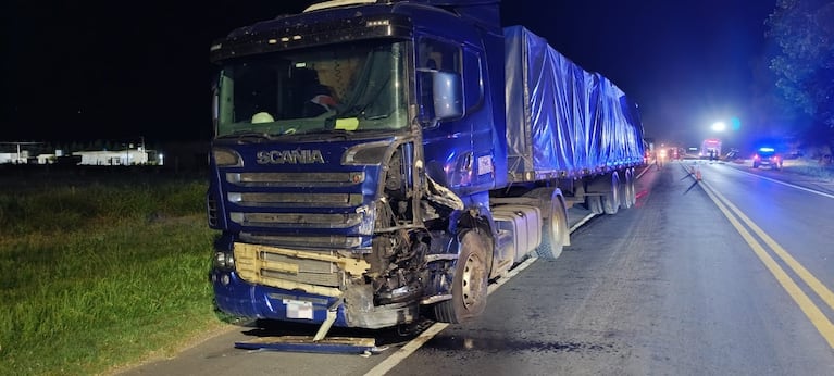 El camión involucrado en el choque.