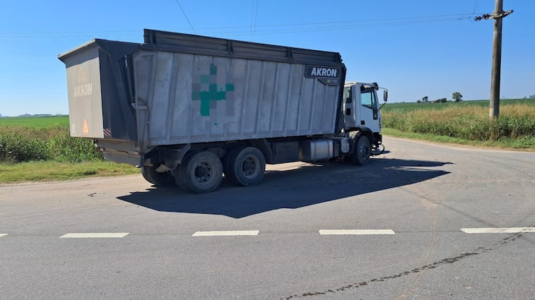 El camión que protagonizó el accidente.