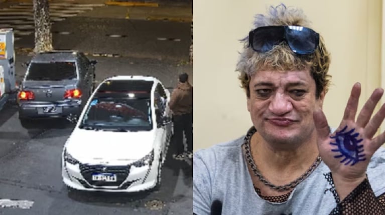 El cantante chocó otro auto en una estación de servicio.