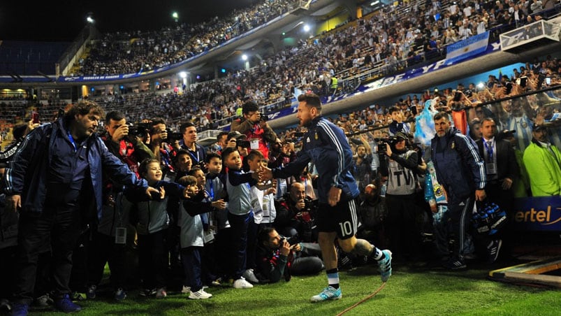 El capitán de la Selección en La Bombonera en el año 2017.