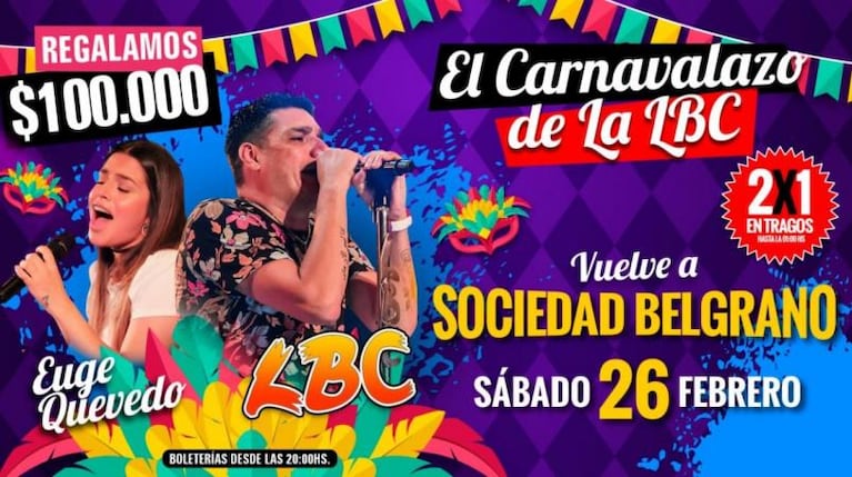 El carnavalazo de La Banda de Carlitos & Euge Quevedo