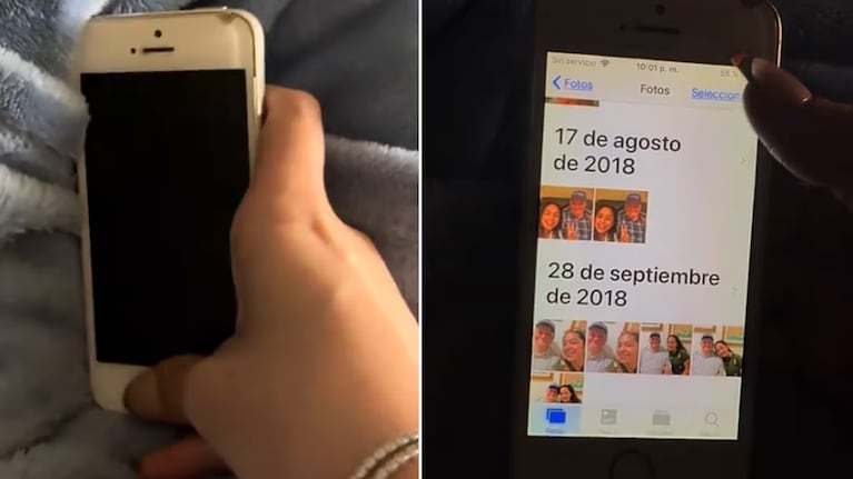 El celular del abuelo guardaba recuerdos atesorados.