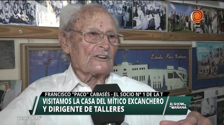 El centenario amor por Talleres: "Paco" Cabasés