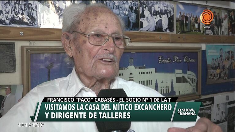 El centenario amor por Talleres: "Paco" Cabasés