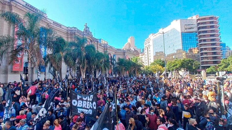 El centro de la ciudad, ya acostumbrado a los cortes de tránsito. 