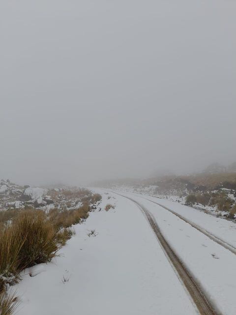 El Cerro Champaquí amaneció cubierto de blanco.