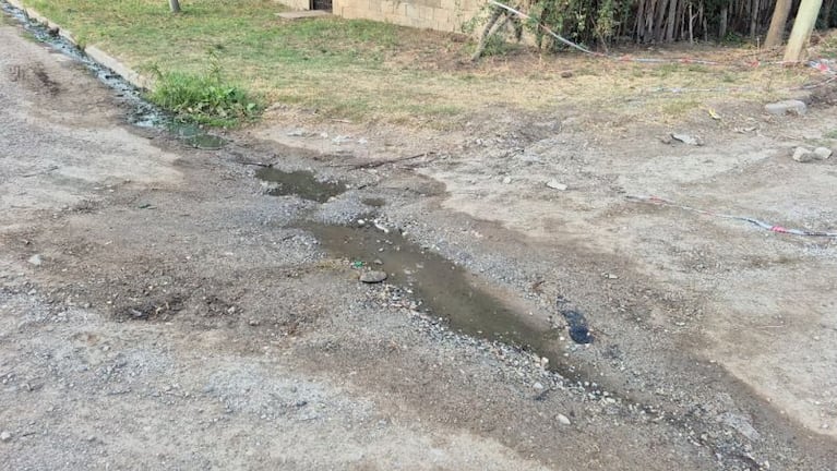 El charco por el que el caballo murió electrocutado.