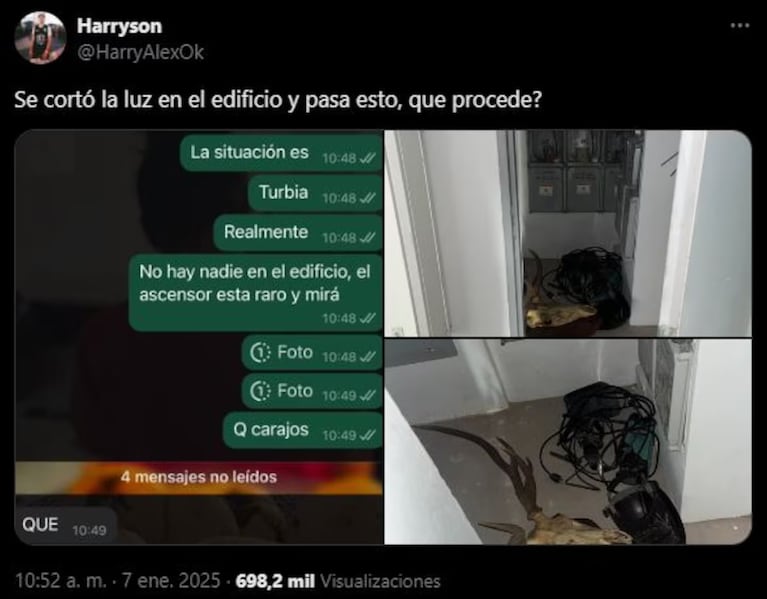 El chat con la evidencia del tenebroso descubrimiento. (Foto: X/HarryAlexOk)