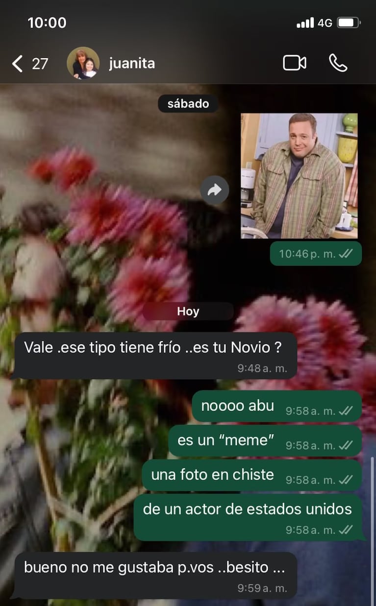 El chat viral entre la joven y su abuela. 