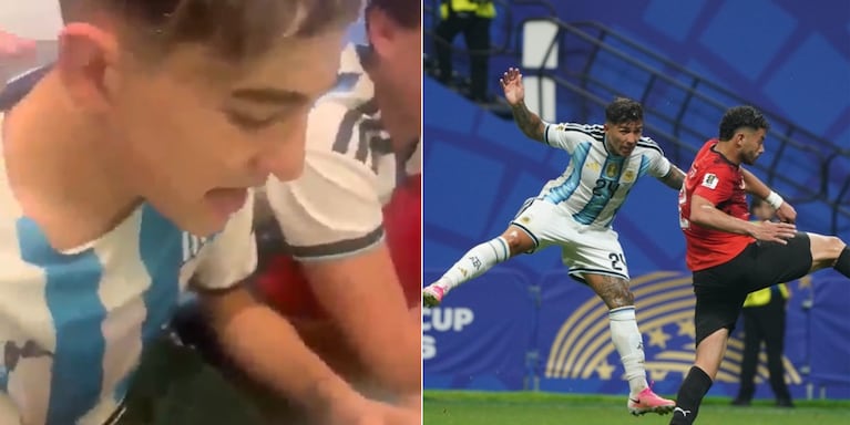 El chico se volvió viral tras leer la Biblia antes del gol de Enzo.