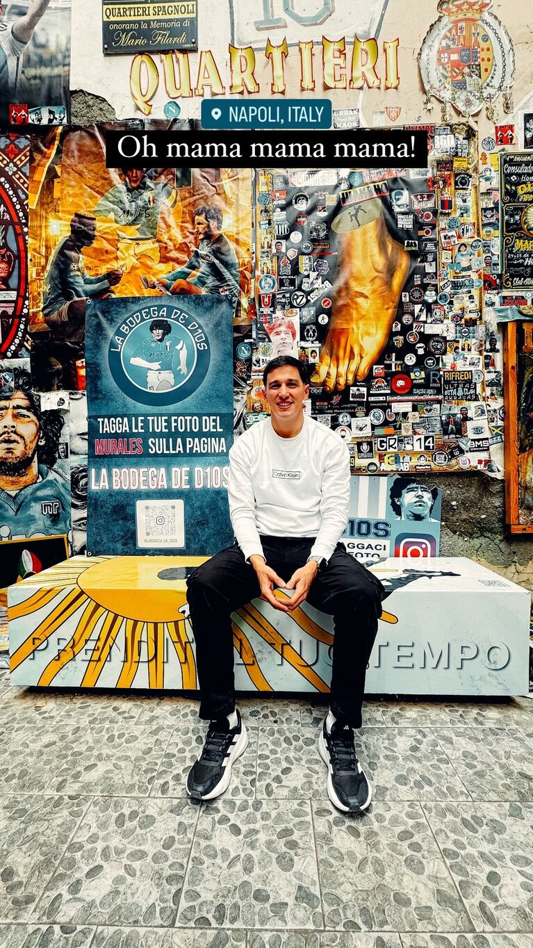 El Chino de Q’ Lokura visitó el templo de Maradona en Napoli: su guiño al Potro Rodrigo
