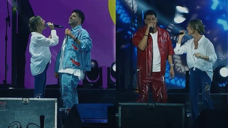 El Chino Herrera y Nico Sattler junto a Marcela Morelo.