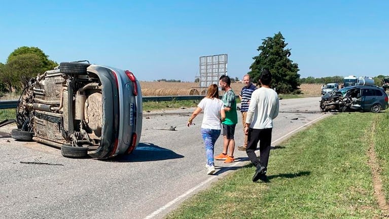 El choque fatal ocurrió sobre una curva de la ruta provincial. Foto: FM2000 Hernando.