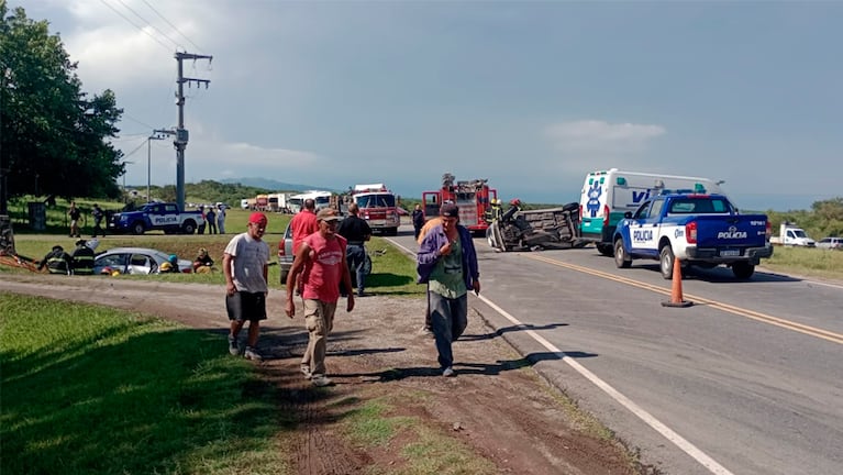 El choque frontal se produjo en la ruta C-45 a la altura de Falda del Carmen.