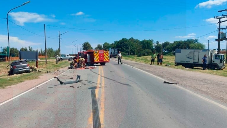 El choque ocurrió en el ingreso sur a Pozo del Molle. Foto: Radio Regional Las Varillas.