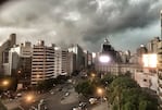 El cielo se puso negro y a los pocos minutos comenzó la lluvia.