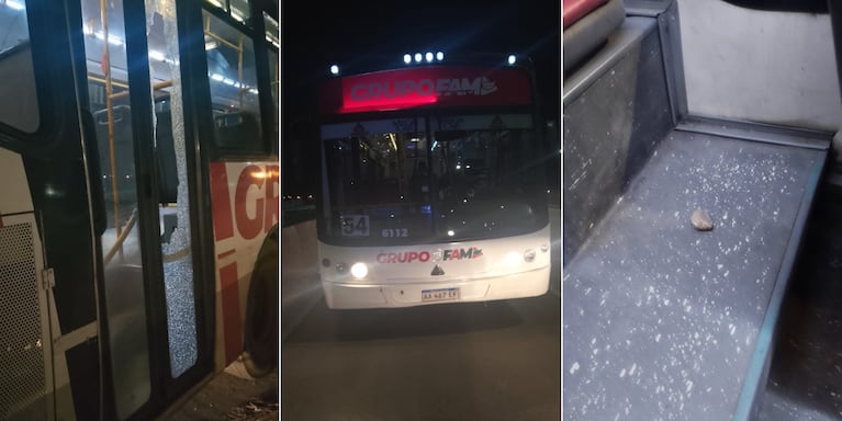 El colectivo apedreado en Circunvalación.