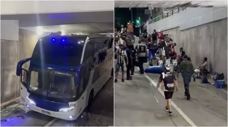 El colectivo de Chaco For Ever quedó incrustado en un puente.