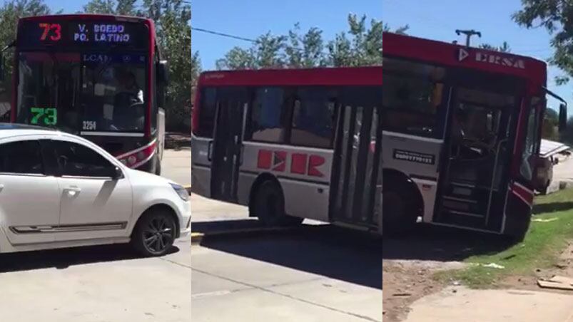 El colectivo de ERSA, pasando por encima del cordón central.