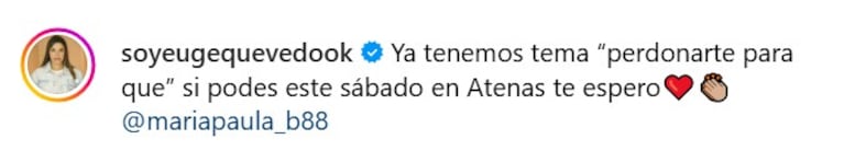 El comentario de Euge Quevedo en la cuenta de Cuarteteando.