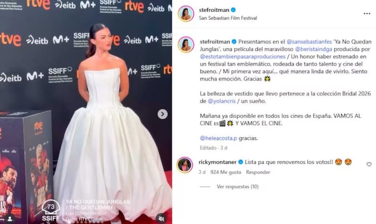 El comentario de Ricky Montaner en la foto de Stefi.