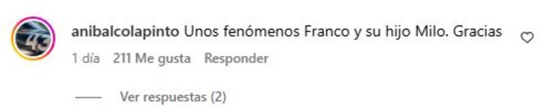 El comentario del padre de Franco Colapinto. (Foto: Instagram/francospretz)