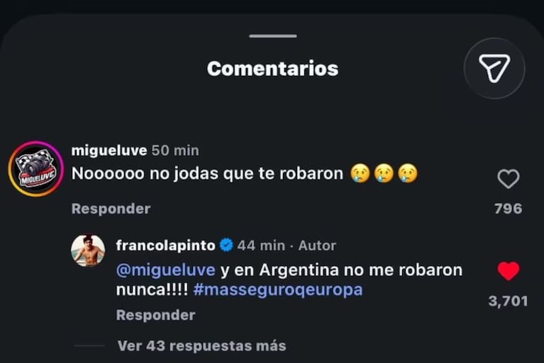 El comentario viral de Franco Colapinto.