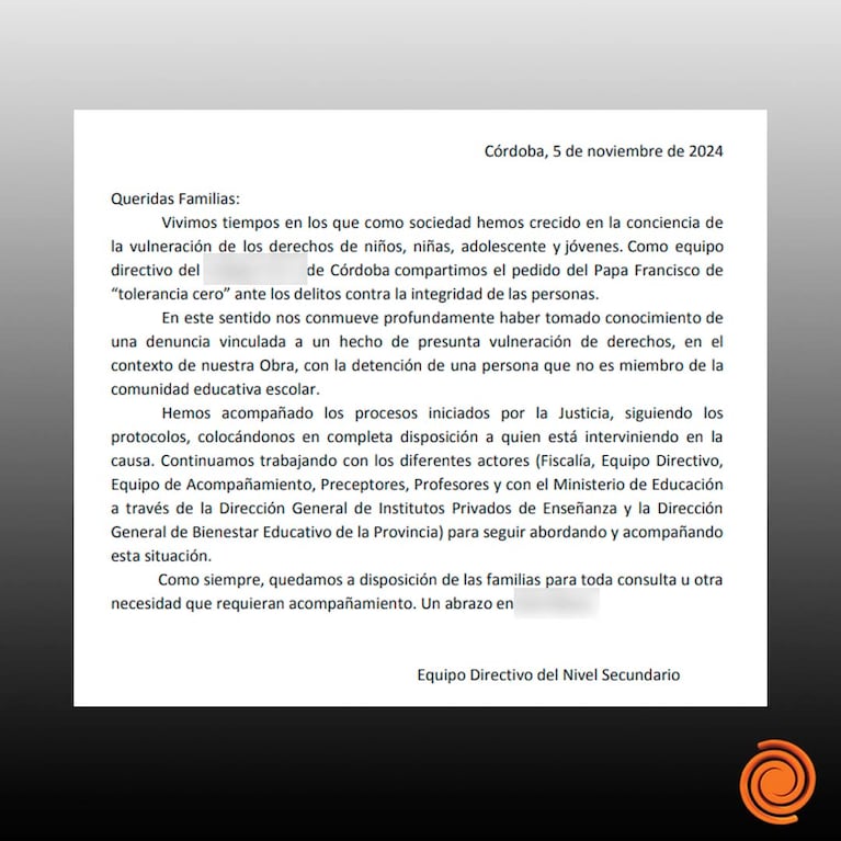 El comunicado del colegio católico sobre la denuncia por violación a un alumno