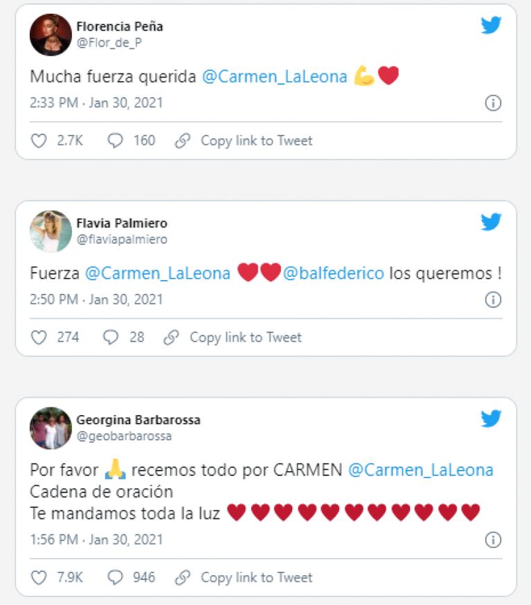 El conmovedor mensaje de Fede Bal a Carmen Barbieri tras complicarse su salud