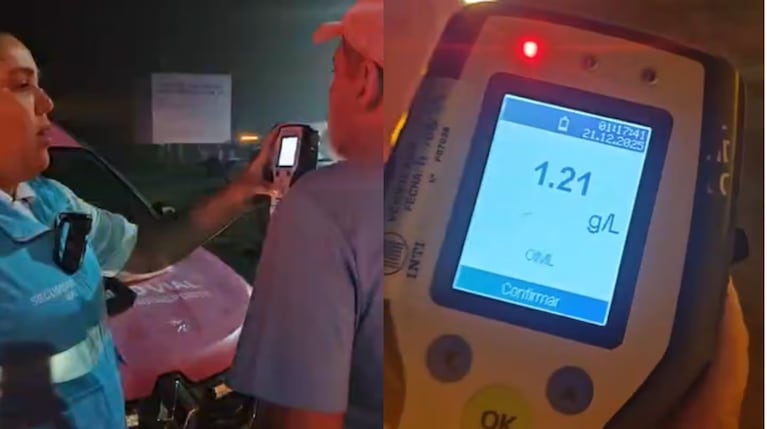 El control de alcoholemia en Pinamar terminó con una excusa insólita y una fuerte sanción. (Foto: Ministerio de Transporte bonaerense)