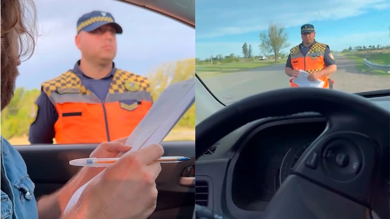 El control de la Policía Caminera que desató el debate.