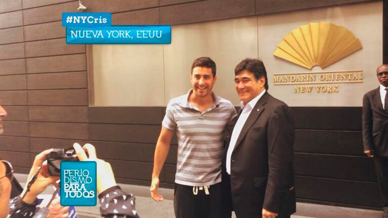 El cordobés Carlos Zannini, candidato a vice de Scioli, viajó con su esposa.