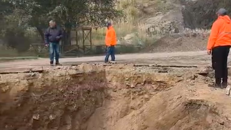 El corte en el camino de las Altas Cumbres.