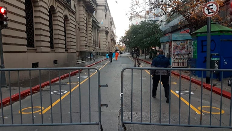 El corte en la calle San Jerónimo-27 de Abril. Foto: El Doce.