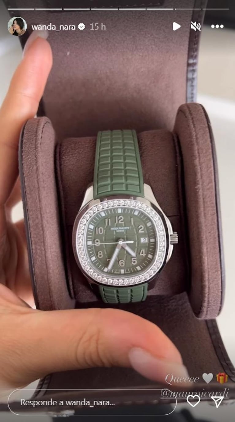 El costoso reloj con diamantes que Mauro Icardi le regaló a Wanda Nara