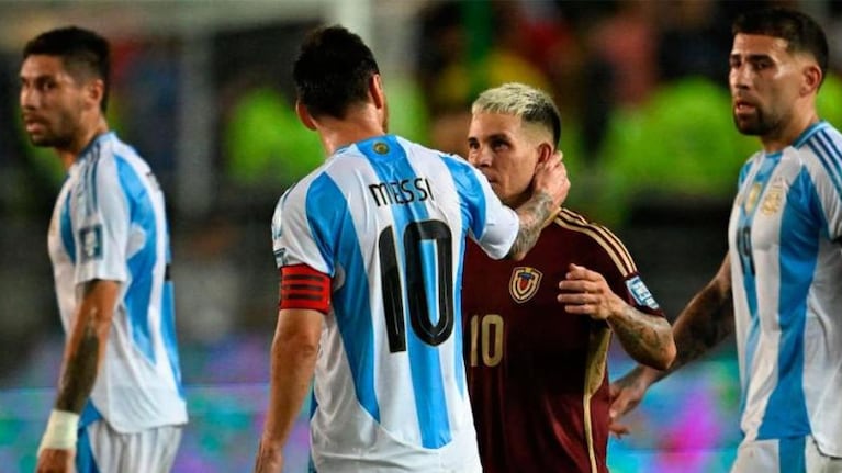 El cruce entre Messi y Soteldo en Maturín.