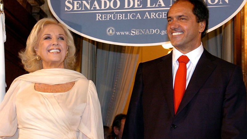 El cruce por un spot político entre Daniel Scioli y Mirtha Legrand.