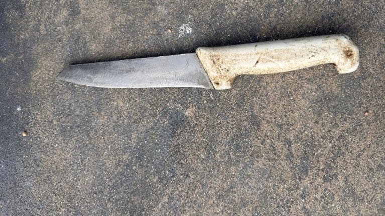 El cuchillo con el que un hombre atacó a su hermano.