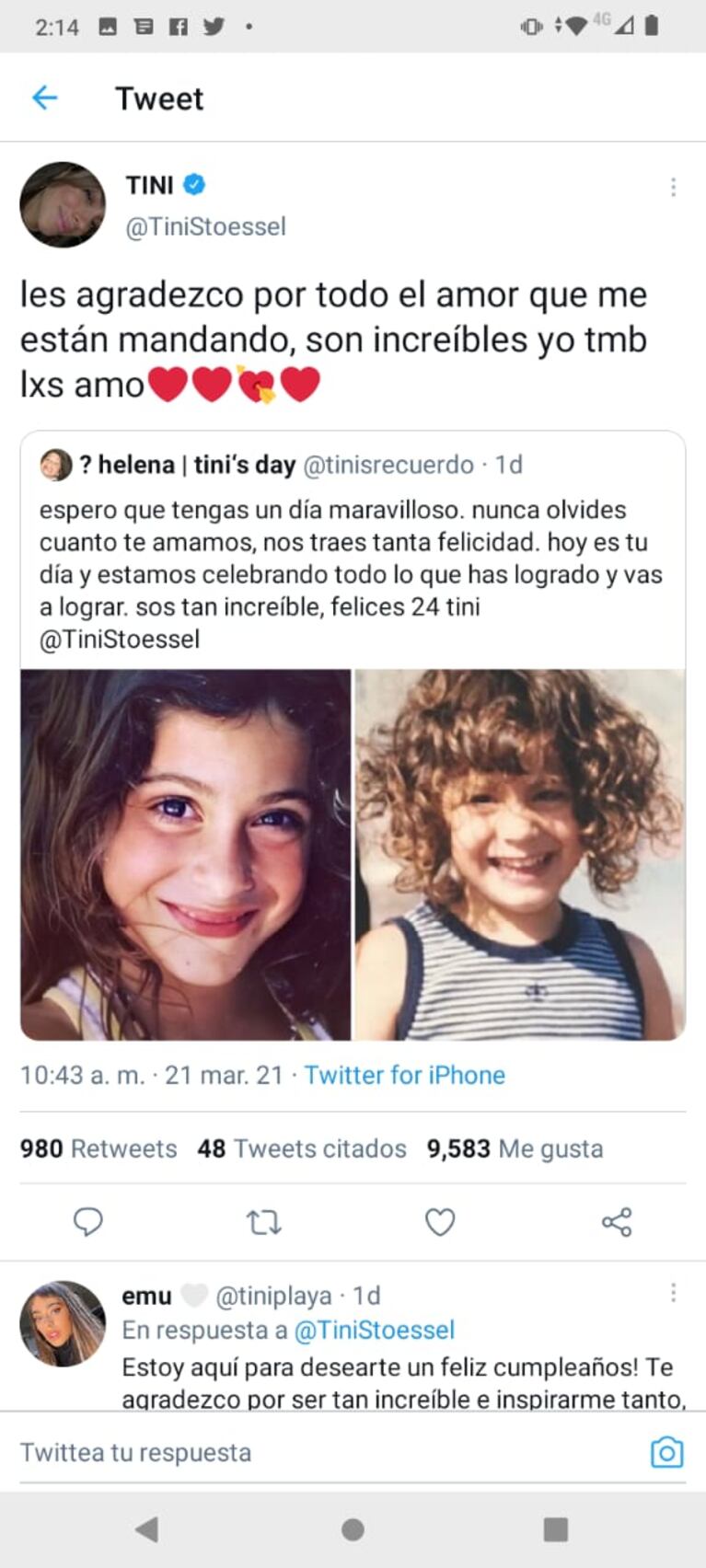 El cumple de Tini Stoessel: 24 años, festejos y saludos