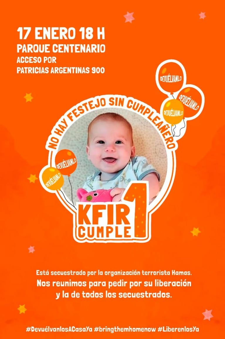 El “cumpleaños no feliz” del bebé argentino secuestrado por Hamas hace más de 100 días