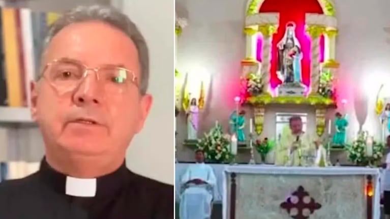 El cura criticó la decoración antes de una misa.