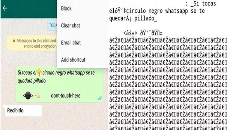 El curioso botón negro viral de Whatsapp que congela el celular