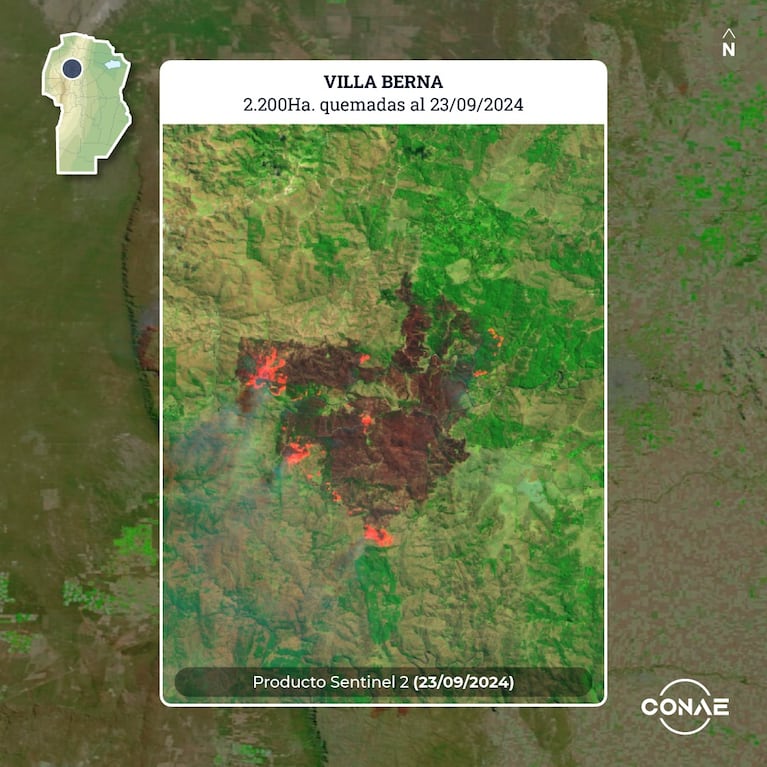 El daño de los incendios en Córdoba visto desde el espacio: más de 40 mil hectáreas quemadas