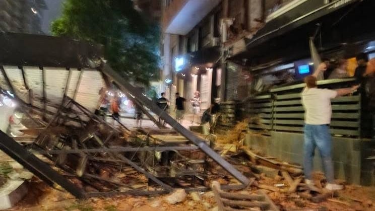 El derrumbe en el bar de boulevard San Juan al 600.